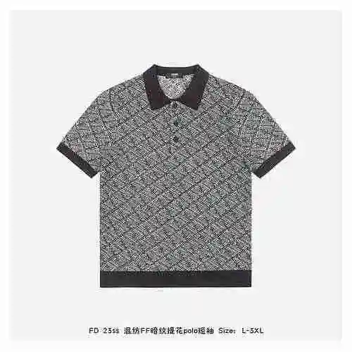 FD 23ss blend FF dark jacquard polo short sleeves