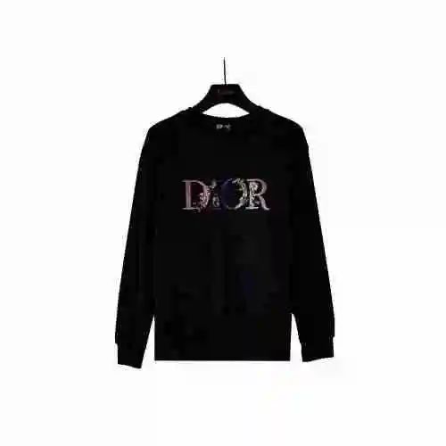 Dior-ss23 New Embroidered Multi Color Long Letter Terry Sweater