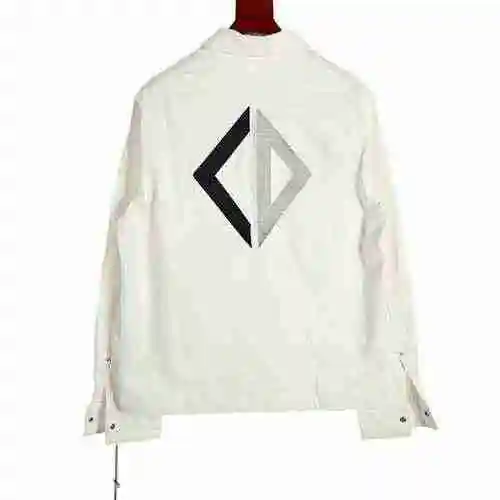 Back diamond embroidered long sleeved shirt jacket
