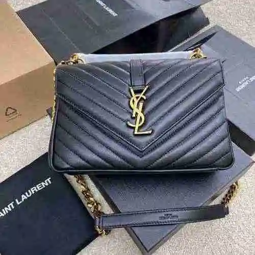 YSL Saint Laurent Chain Bag adopta una versión de réplica de cuero original importada de primer nive