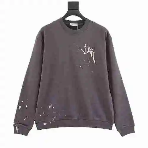CD Speckled Embroidery Logo Round Neck Sweater