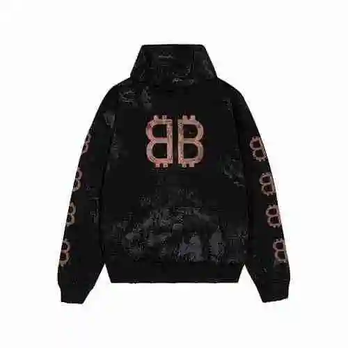Top of the line Balenciaga 23fw Mud Dirty BB Hooded Sweater Mud Dirty Bitcoin Made Old Style Double 