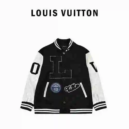 Louis Vuitton patchwork leather sleeved bomber jacket jacket