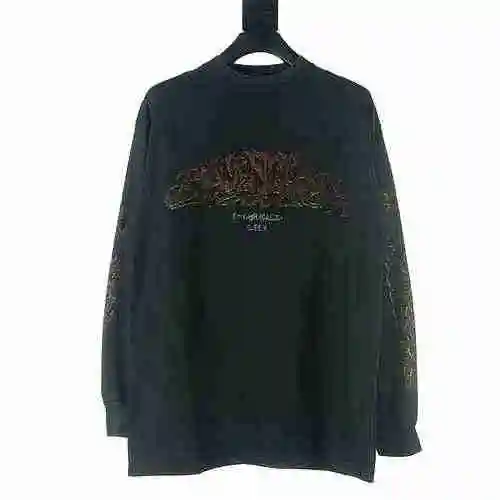 Balenciaga Balenciaga BLCG Sanskrit Disaster Flame Printed Long Sleeve T-shirt