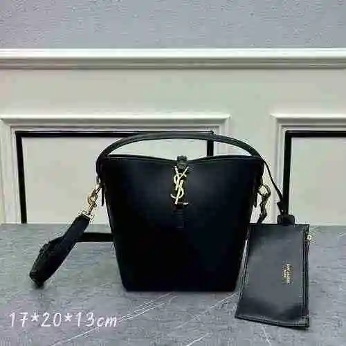 Bolso tipo cubo YSL Saint Laurent hecho de material de lona importado, bolsa de regalo de entrega de