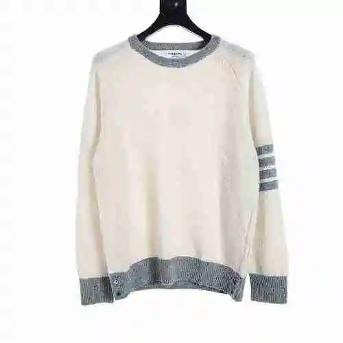 TB 23FW Contrast Wool Round Neck Sweater