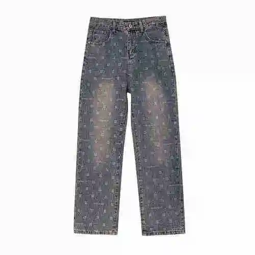 Givenchy/GIVENCHY2023ss AOP double logo letter logo straight denim pants