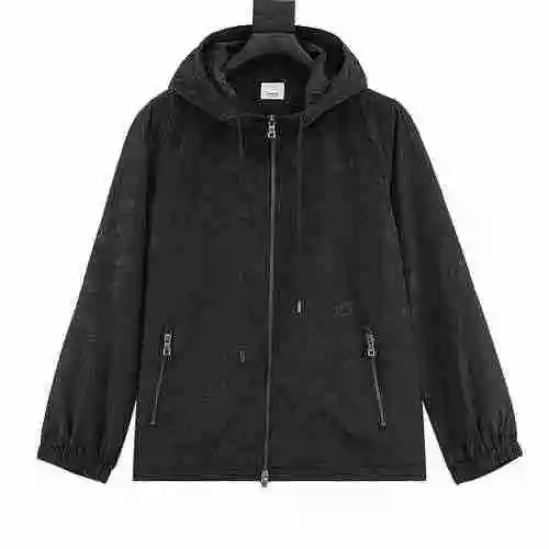 BBR Dark Print All Over Letter Hooded Coat