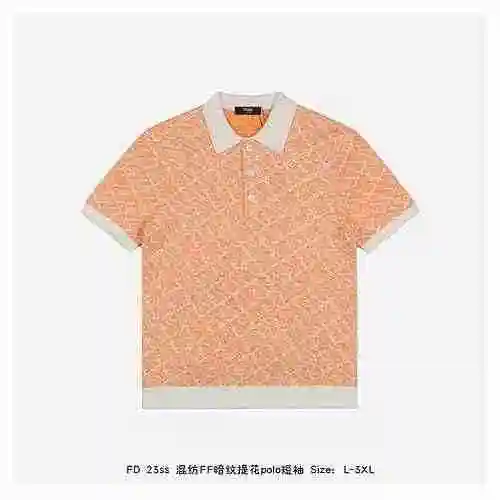 FD 23ss blend FF dark jacquard polo short sleeves