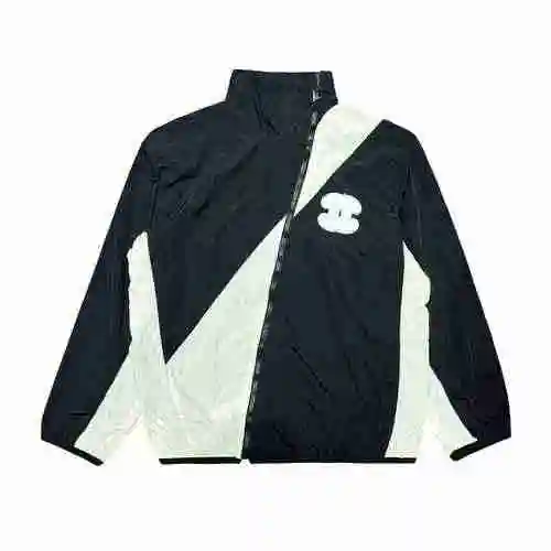Chanel/Chanel Double C Towel Patch Jacket Windbreaker Panel Zipper Coat