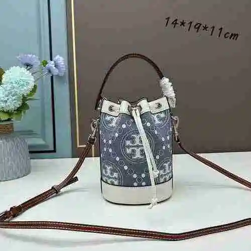 Bolso tipo cubo Tori Birch hecho de material de lona importado, bolsa de regalo de entrega de alta c