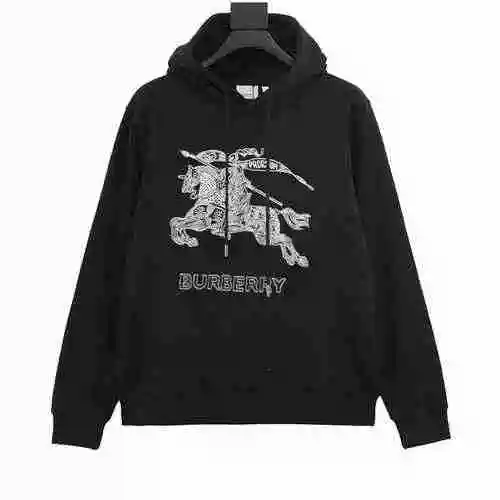 BBR 23Fw Embroidered Warhorse Logo Hoodie
