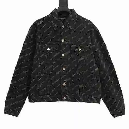 BLCG 23 New Wash All Over Letter Denim Coat