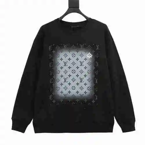 1V 23Fw Speckled Old Flower Print Gradient Round Neck Sweater