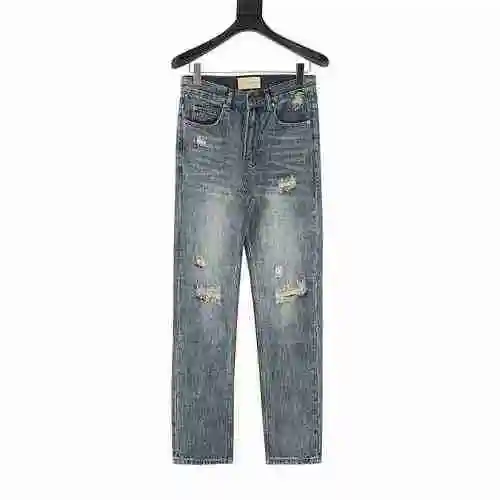 G Family 1921 Series Knife Cut Hole Water Wash Denim Pants