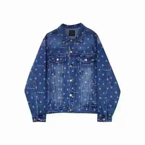 Givenchy GVC 23Ss Autumn and Winter New 4G Letter Logo Men's and Women's Denim Blue Heavy Duty Washe