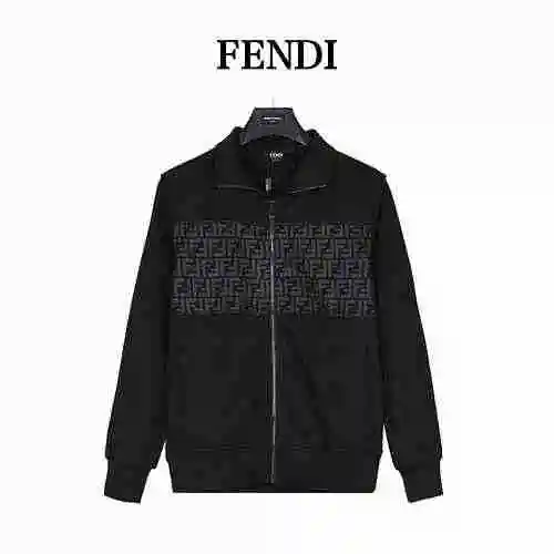 Fendi/Fendi 23Fw Double F Old Flower Panel Zipper Coat