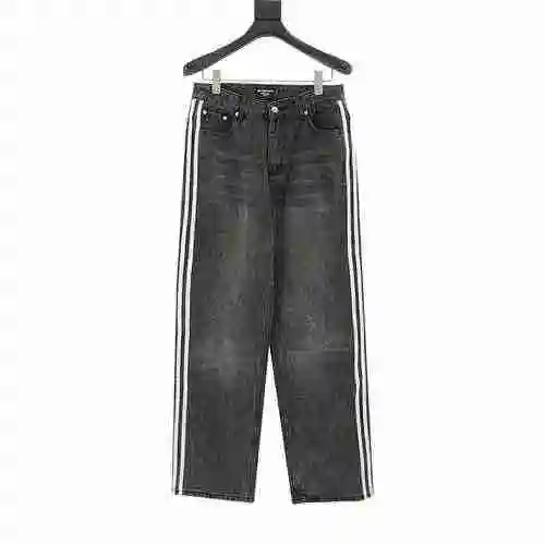 BLCG X Adidas Co branded Striped Edge Wash Denim Pants