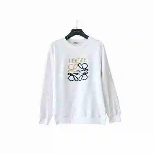 Loewe/Loewe's New Classic Stereoscopic Embroidery Large Logo Round Neck Long Sleeve Men's and Women'