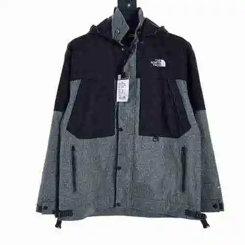 The North Face SS23 TNF North Panel Contrast Hooded Charge Coat Grey Panel
