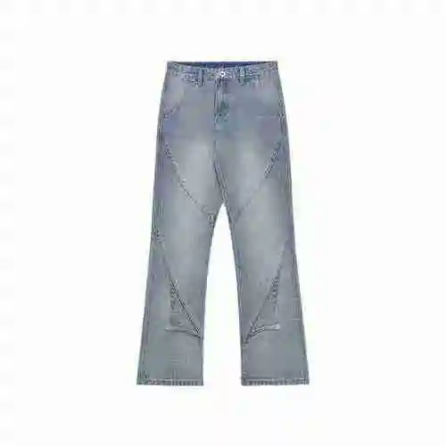 Maison Margiela/MM6 classic denim blue washed distressed patchwork jeans