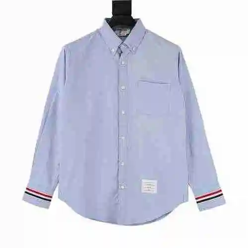 TB cuffs woven long sleeved shirt