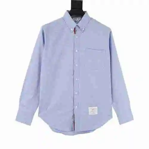 TB placket woven long sleeved shirt