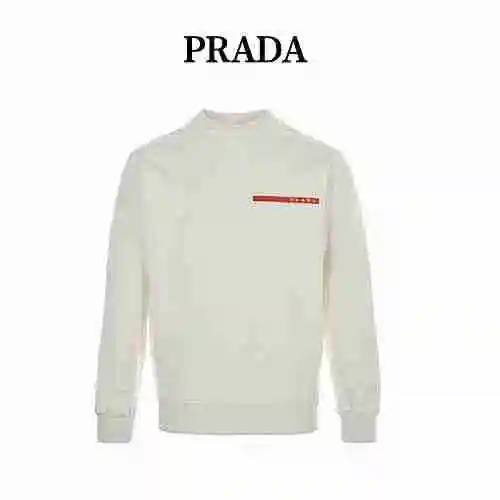 Prada/Prada 22Fw Classic Red Striped Round Neck Sweater