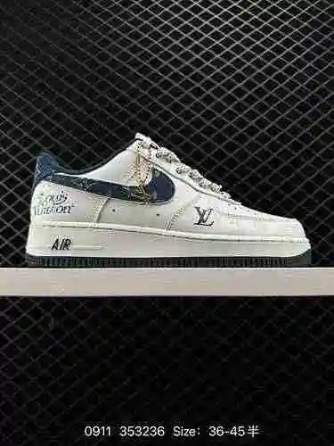 8 Louis Vuitton x Nike Air Force&# x27; 7 LV8 Nike x LV Air Force One La mezclilla azul estampad