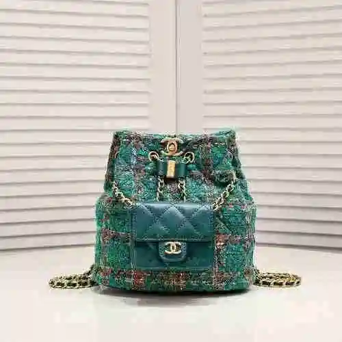 Chane1 Mochila con cadena Chanel hecha de material de lona importado, bolsa de regalo con entrega de