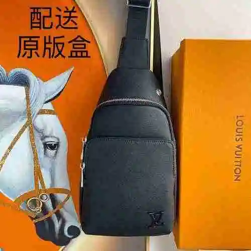 Bolso de pecho exclusivo para hombre LV hecho de material de lona importado, bolsa de regalo de entr