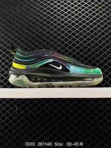 23 Nivel de empresa Nike Air Max 97" Aurora Verde" El par de zapatos completo reflecta