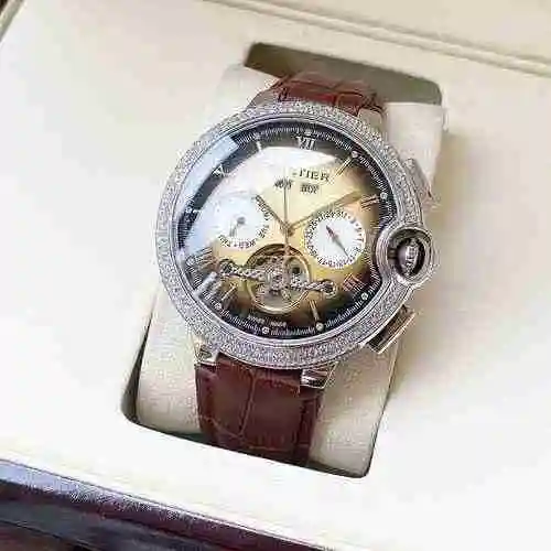 Reloj Cartier para hombre combinado con movimiento mecánico original completamente automático Caja d