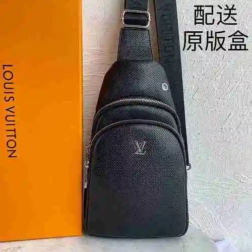 Bolso de pecho exclusivo para hombre LV hecho de material de lona importado, bolsa de regalo de entr