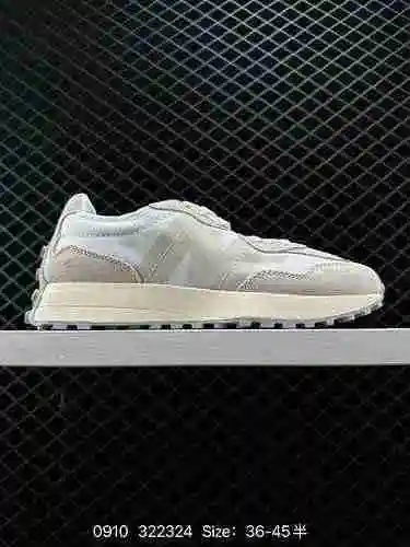 Los detalles perfectos de los zapatos para correr deportivos casuales retro New Balance MS327 de niv