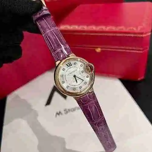 Reloj Cartier para mujer con movimiento mecánico original totalmente automático, caja de acero de pr