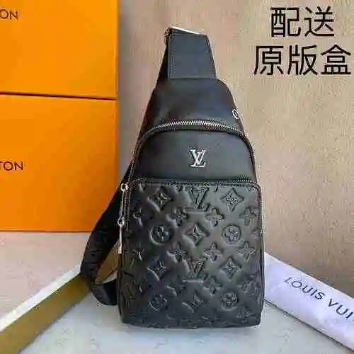 Bolso de pecho exclusivo para hombre LV hecho de material de lona importado, bolsa de regalo de entr