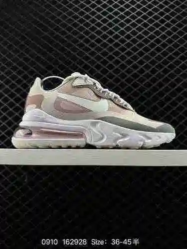La popular zapatilla para correr NK Air Max 27 React de cuarta compañía presenta una parte superior 