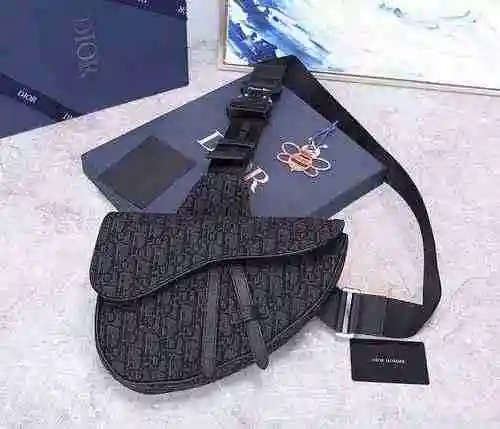 Bolso de pecho exclusivo DIOR para hombre fabricado con material de lona importado, bolsa de regalo 