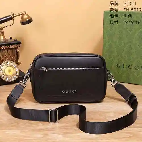Bolso bandolera exclusivo para hombre de GUCCI hecho de material de lona importado, bolsa de regalo 