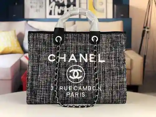 Bolso de compras de mano Chan Chanel hecho de material de lona importado, bolsa de regalo de entrega