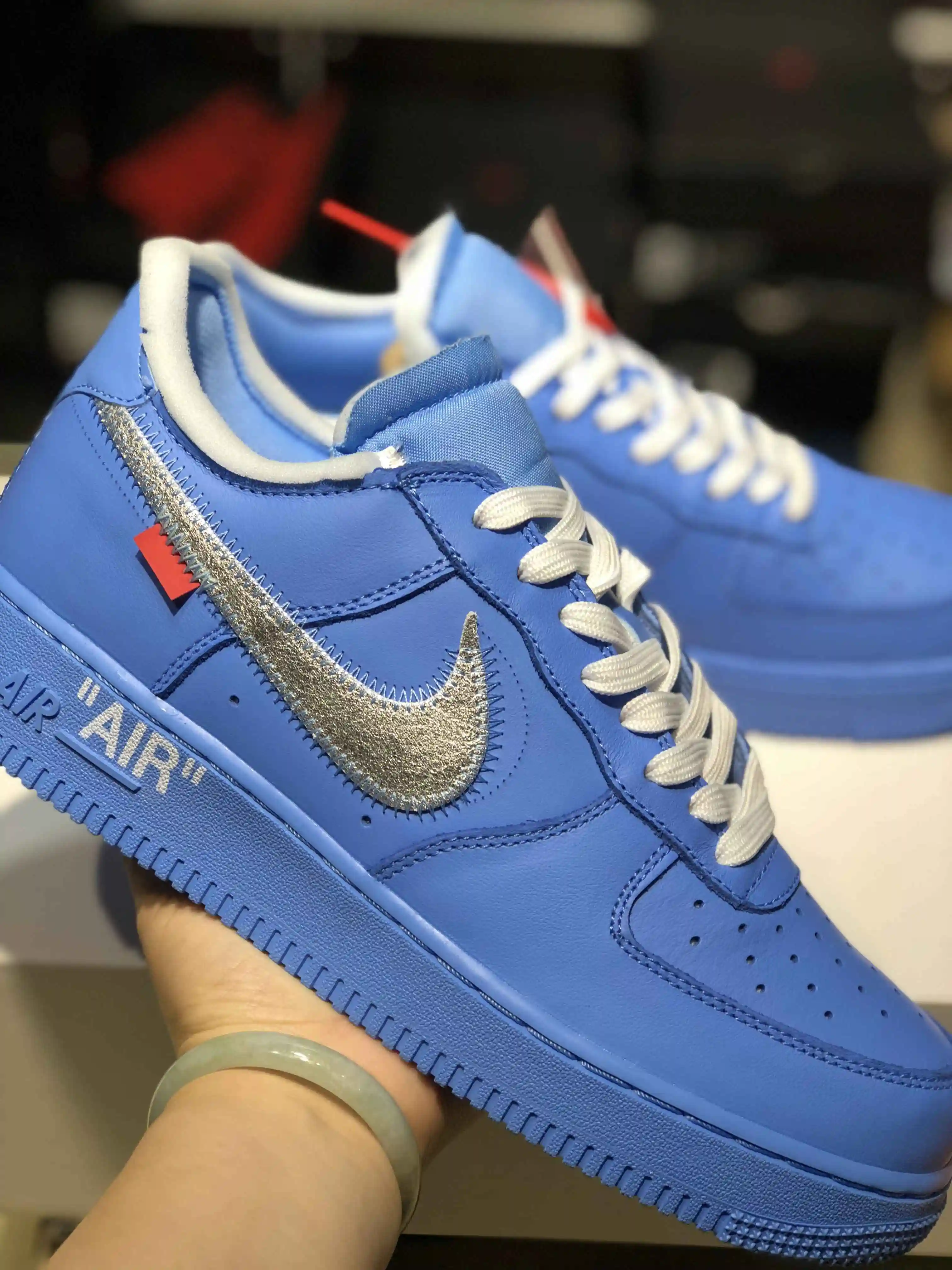 #Nike Air Force 1 x OW联名 AF1北卡蓝银钩纯原版本出货 (12).webp