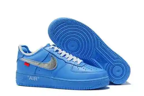 Nike Air Force 1 x OW Co marca AF1 Carolina del Norte Azul Plata Gancho Edición genuina