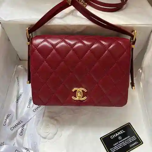 Bolso de cartero Chan Chanel hecho de material de lona importado, bolsa de regalo de entrega de alta