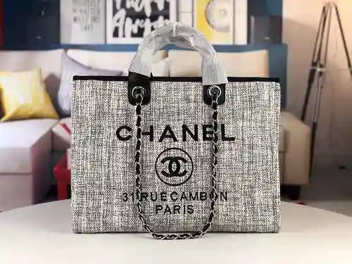 Bolso de compras de mano Chan Chanel hecho de material de lona importado, bolsa de regalo de entrega