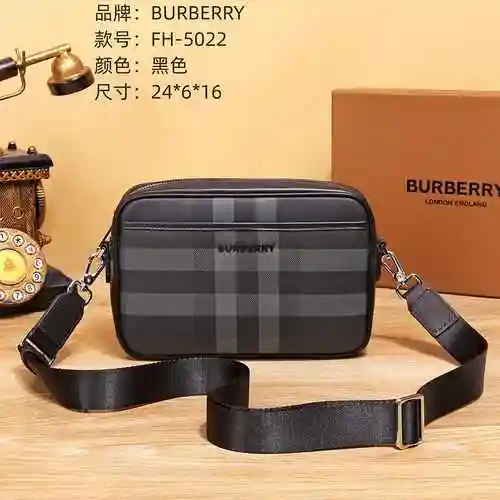 BUR Bolso bandolera exclusivo para hombre de Burberry hecho de material de lona importado, bolsa de 