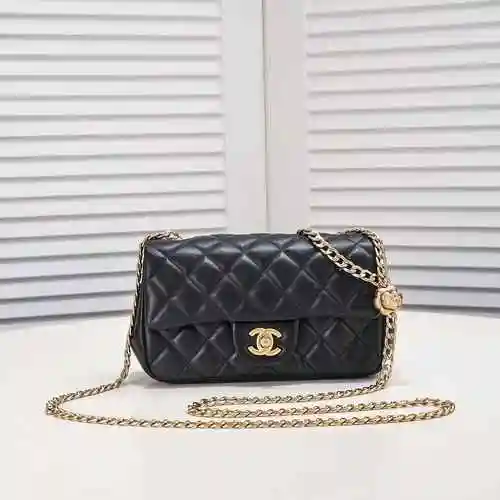 Bolso con cadena Chan Chanel hecho de material de lona importado, bolsa de regalo de entrega de alta