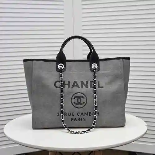 Bolso de compras de mano Chan Chanel hecho de material de lona importado, bolsa de regalo de entrega