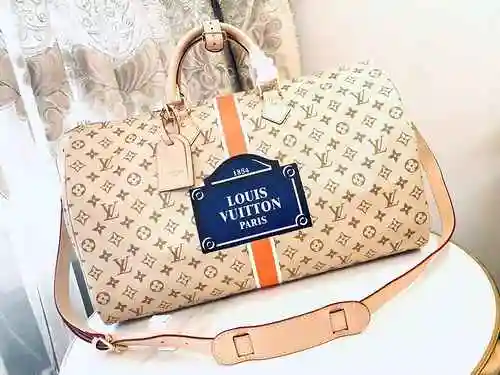 Bolsa de viaje LV hecha de material de lona importado, bolsa de regalo de entrega de alta calidad, t