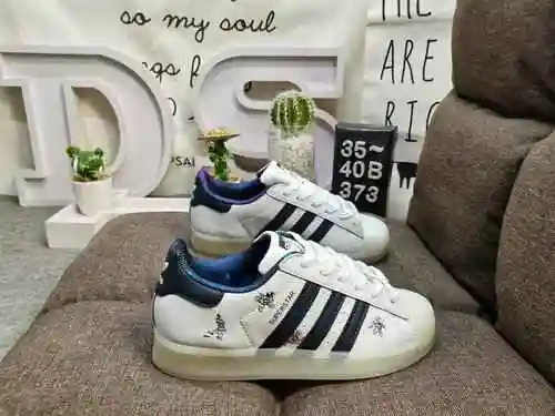 373DAdidas Clover Originals Superstar Shell Head Classic Versatile Casual Sports Board Shoes High De